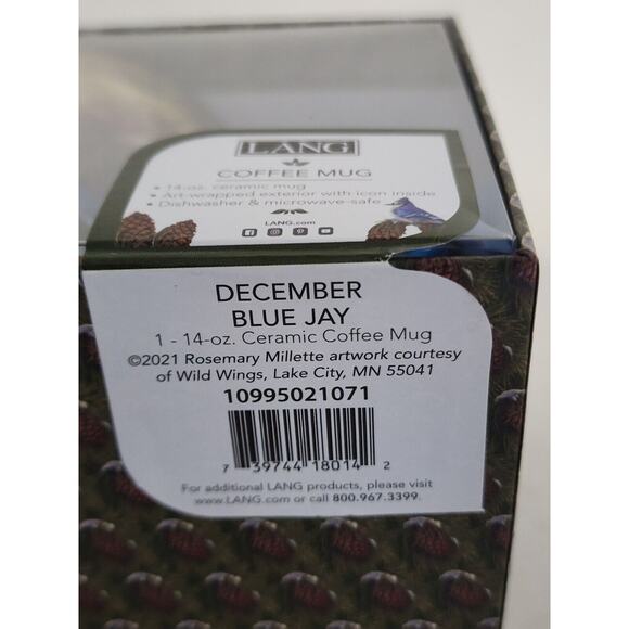 MUG/CUP-LANG-"December Blue Jay"-In Original Box-Colorful Print on Cup-14 oz - Picture 3 of 7
